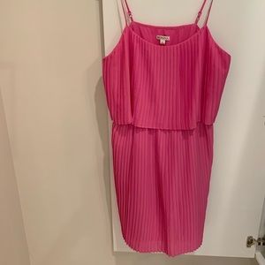 Pink pleated cocktail dress